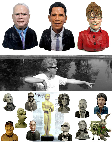 Obama and McCain scultures